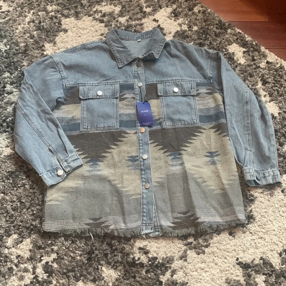 Denim Contrast Chouyatou Jacket size L - Picture 2 of 3